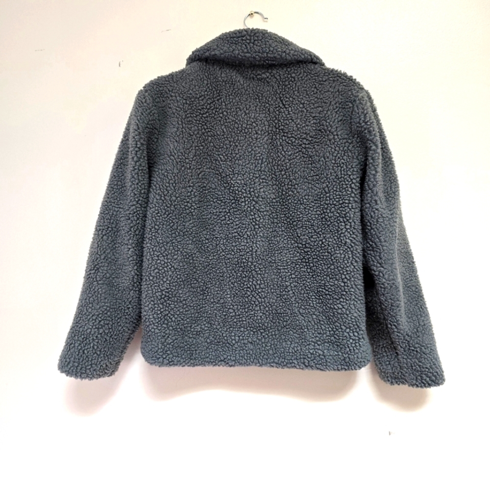BDG Sage Gray Green Sherpa Teddy  Jacket Jacket Size S-P - Picture 3 of 13